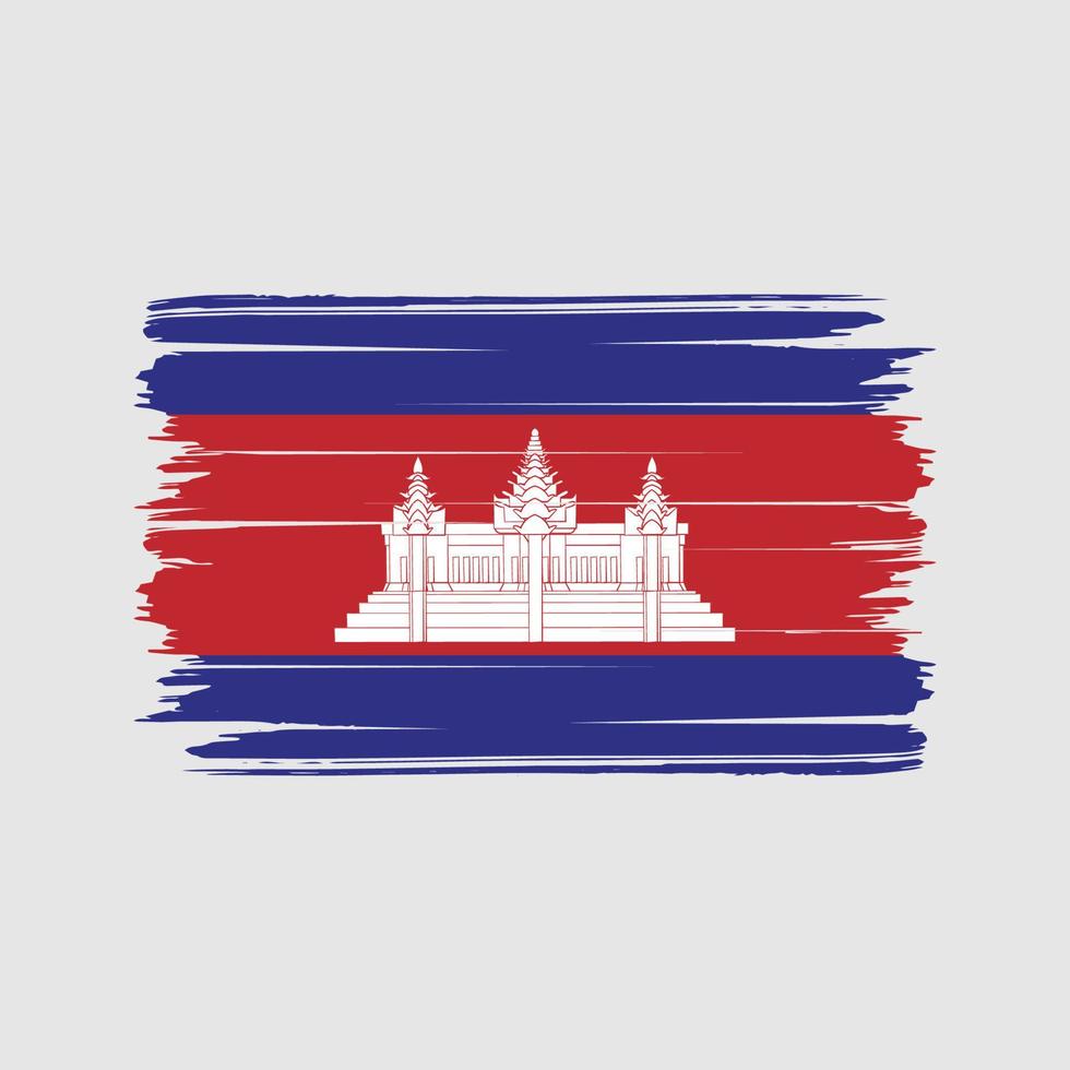 vector de pincel de bandera de camboya. bandera nacional