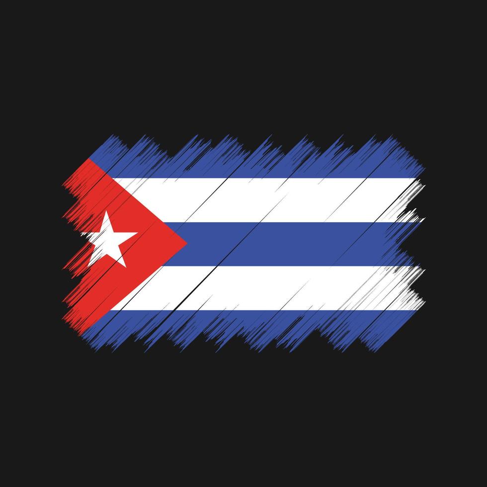 cepillo de la bandera de cuba. bandera nacional vector