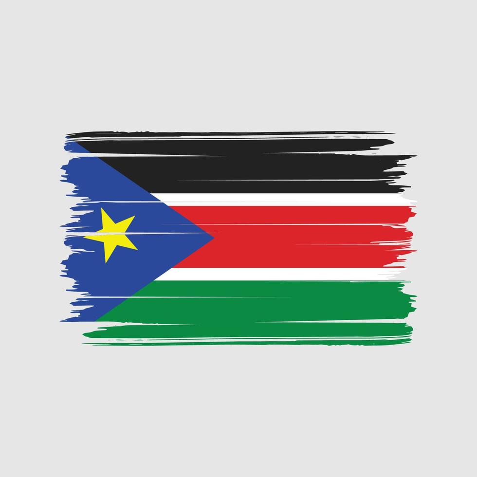 South Sudan Flag Brush Vector. National Flag vector
