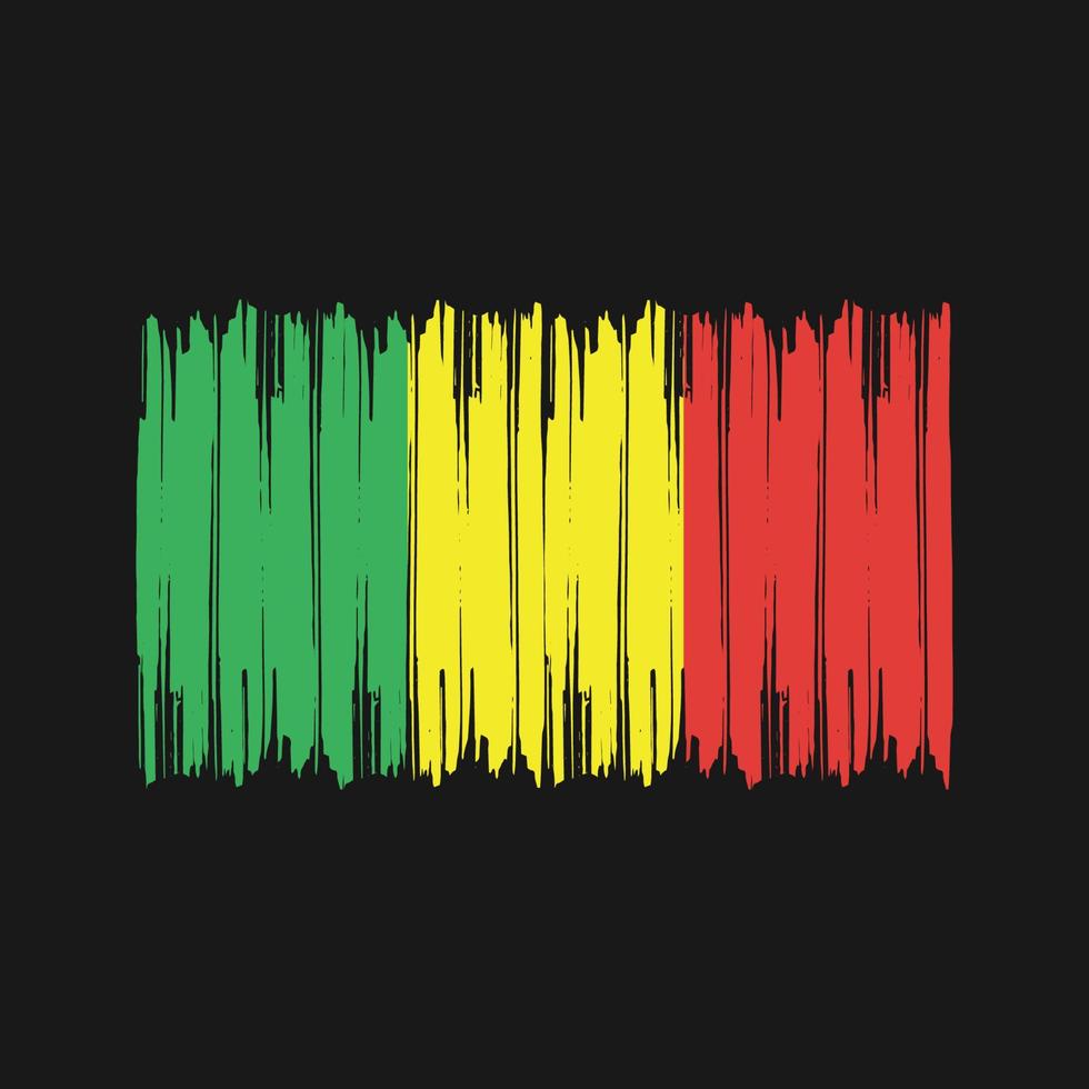 Mali Flag Brush Strokes. National Flag vector