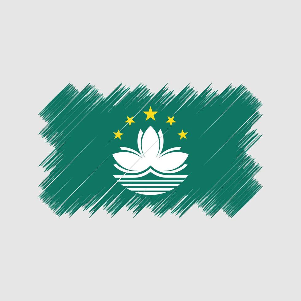 Macau Flag Brush. National Flag vector