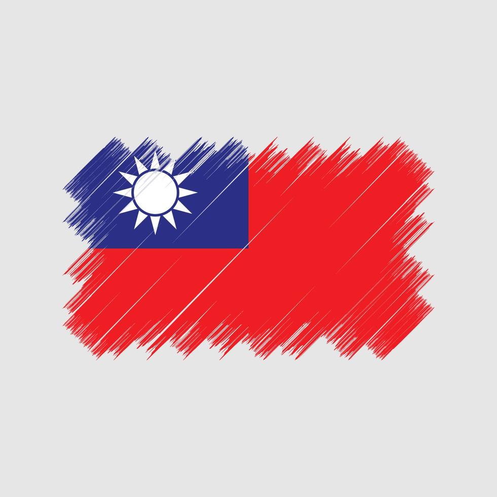 Taiwan Flag Brush. National Flag vector