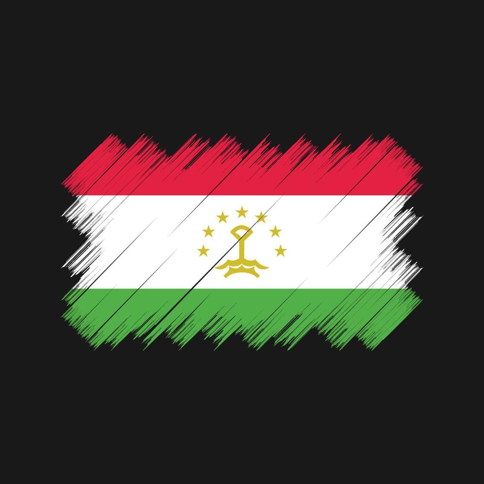 Tajikistan Flag Brush. National Flag vector