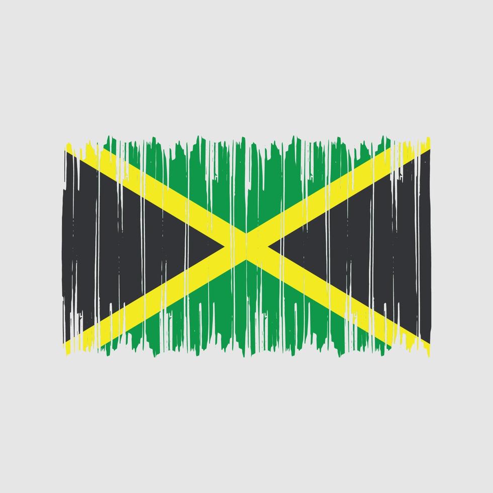 trazos de pincel de la bandera de jamaica. bandera nacional vector