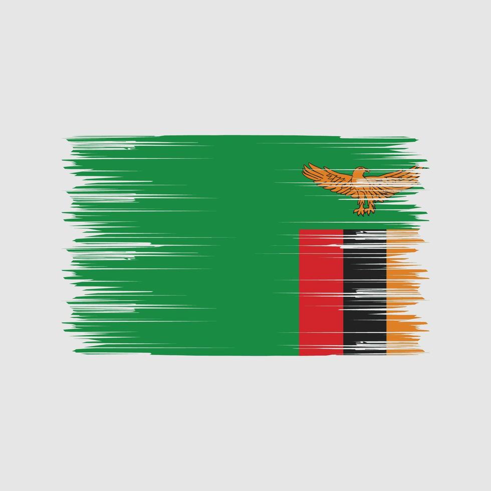 Zambia Flag Brush. National Flag vector