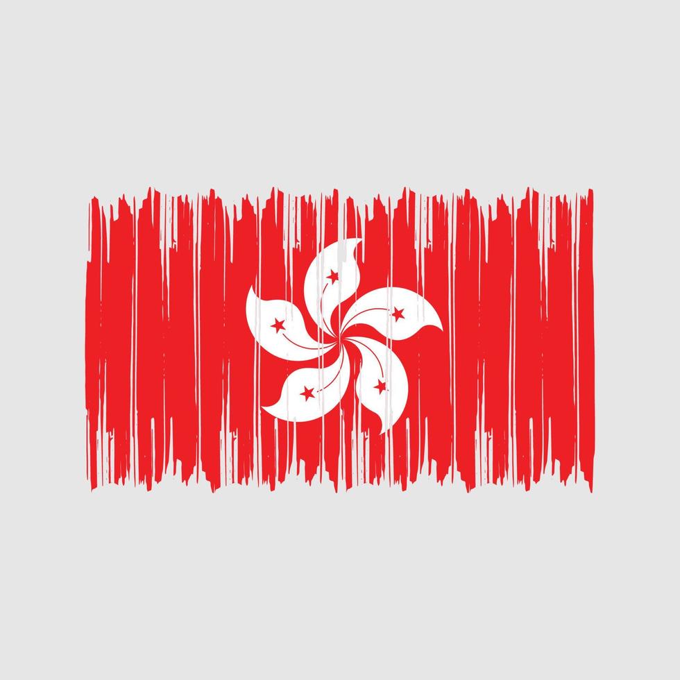 Hong Kong Flag Brush Strokes. National Flag vector