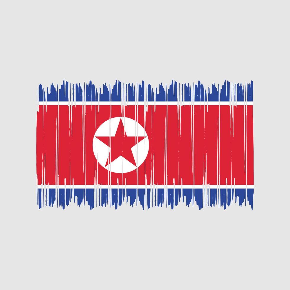 trazos de pincel de bandera de corea del norte. bandera nacional vector