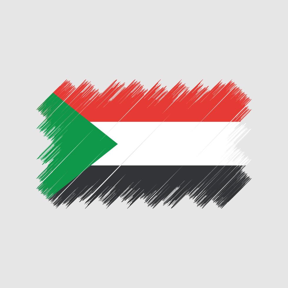 Sudan Flag Brush. National Flag vector