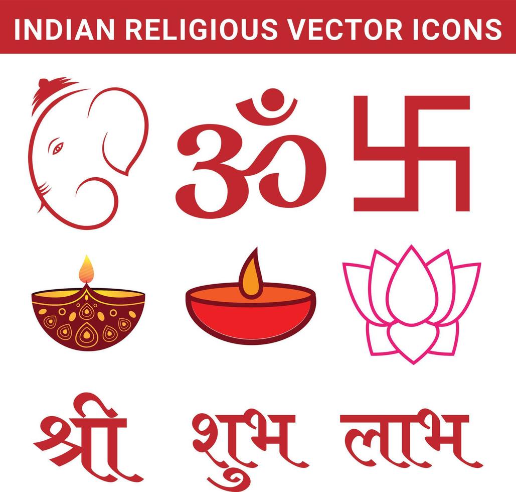 iconos religiosos indios vectoriales abstractos vector