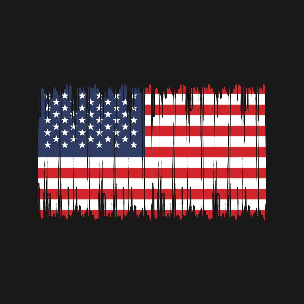 trazos de pincel de bandera americana. bandera nacional vector