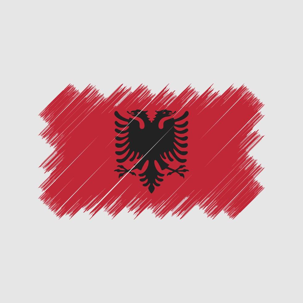 pincel de bandera de albania. bandera nacional vector