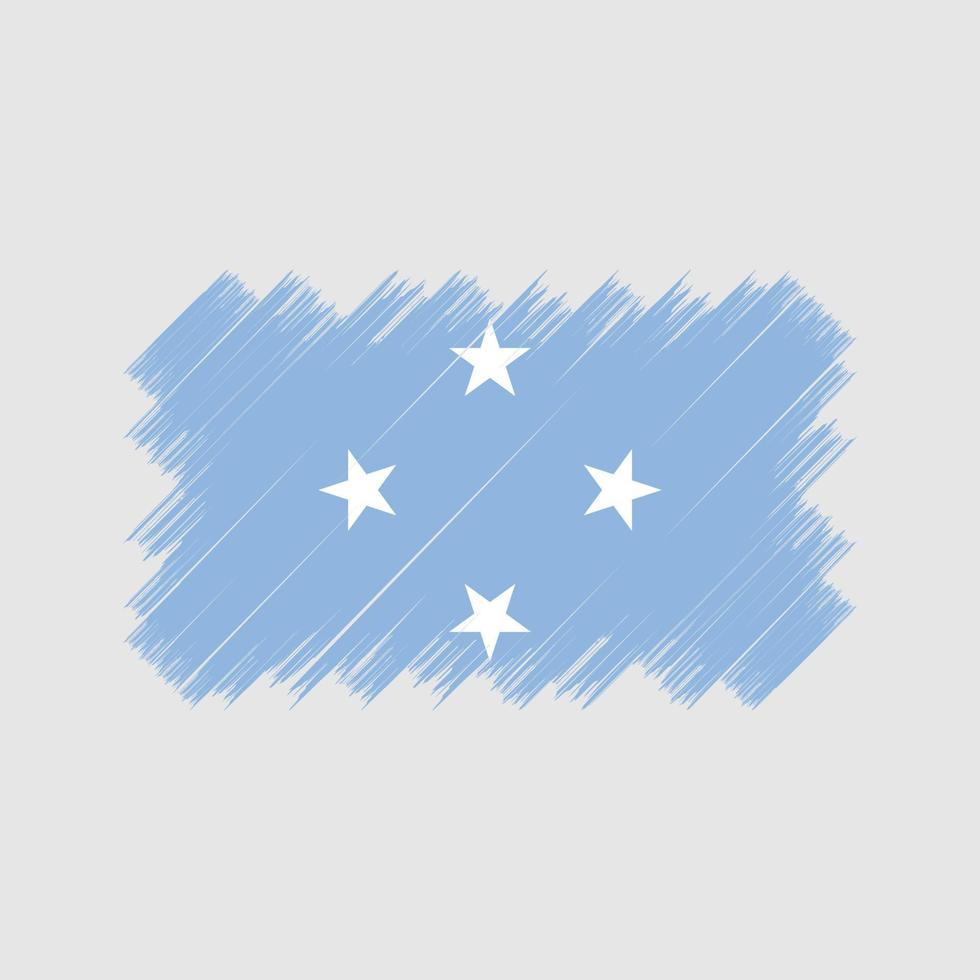 cepillo de bandera de micronesia. bandera nacional vector