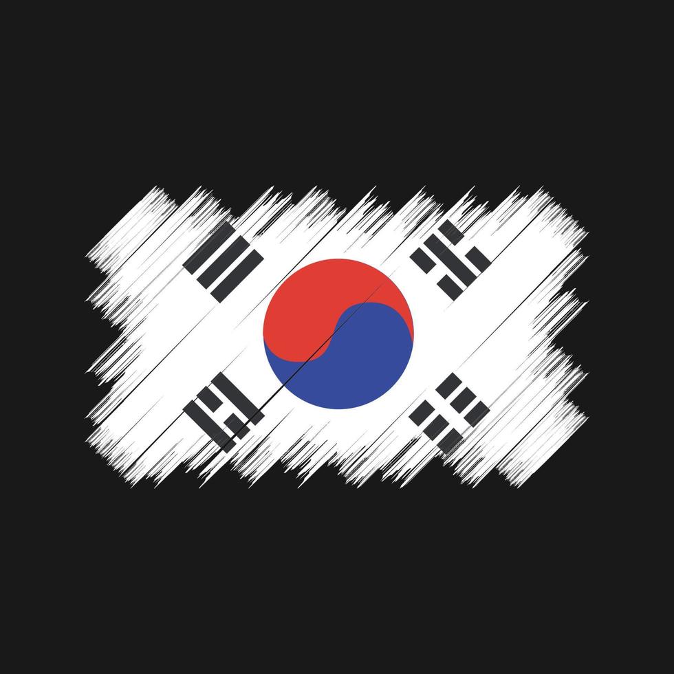South Korea Flag Brush. National Flag vector