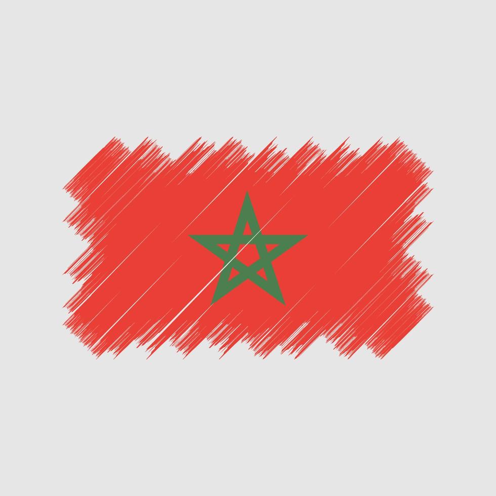 cepillo de bandera de marruecos. bandera nacional vector