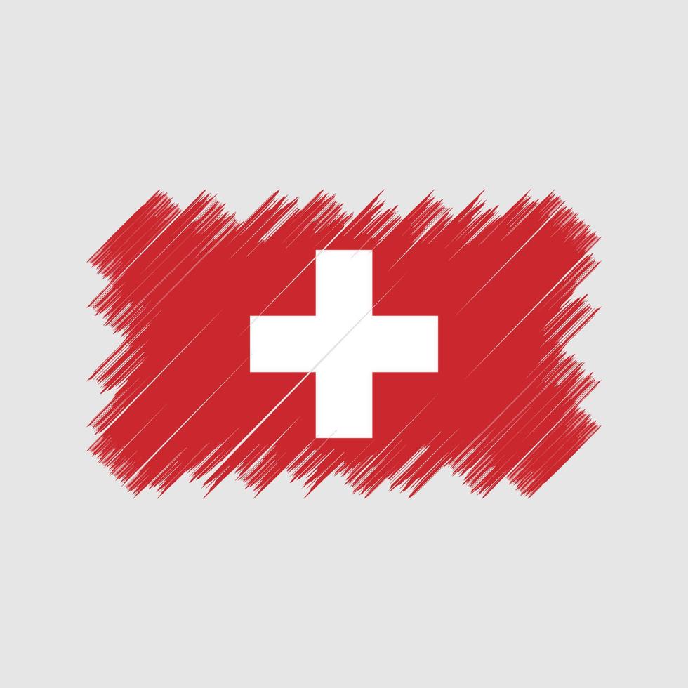 cepillo de bandera suiza. bandera nacional vector