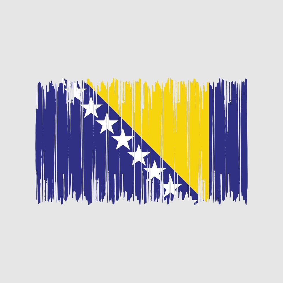 trazos de pincel de la bandera de bosnia. bandera nacional vector