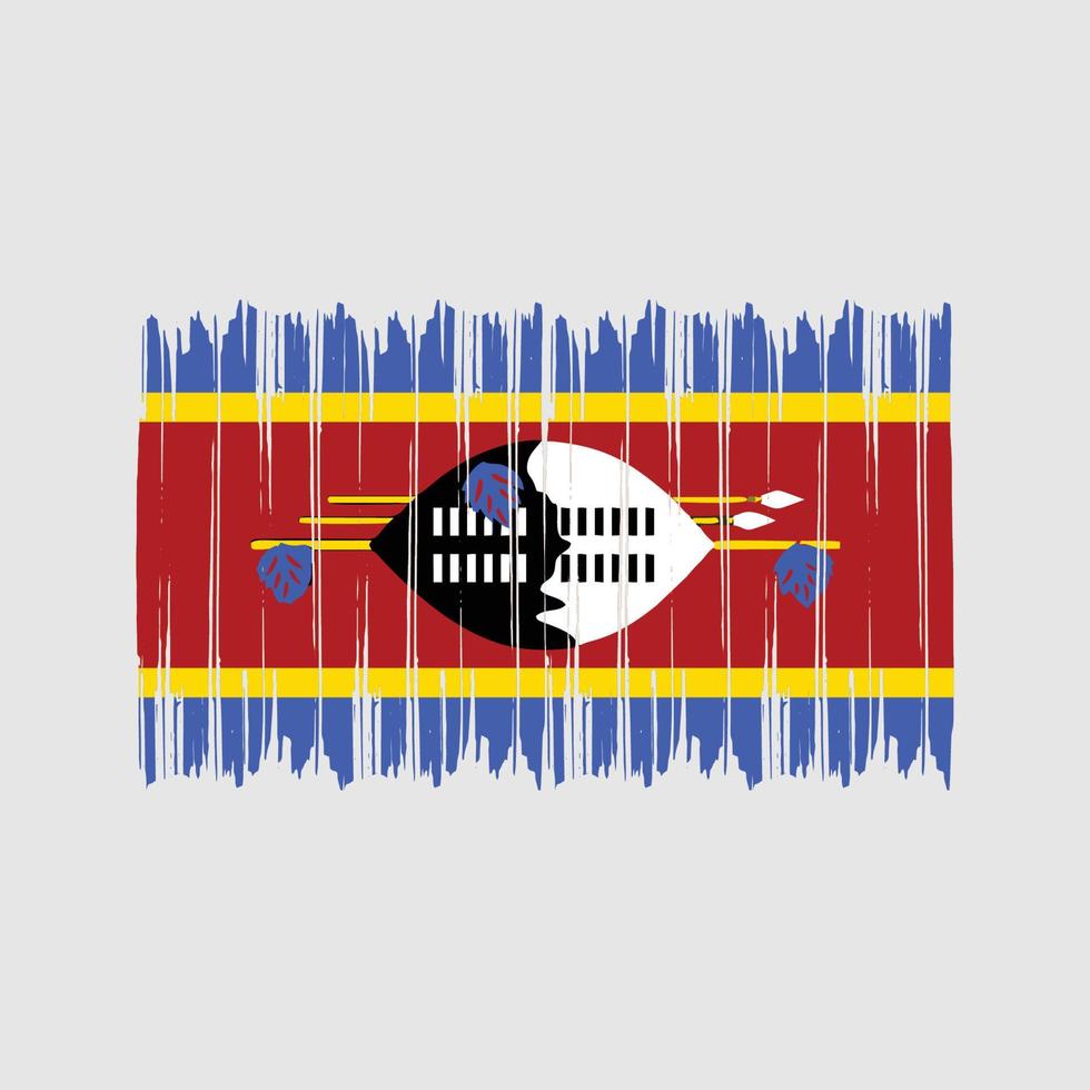 Swaziland Flag Brush Strokes. National Flag vector