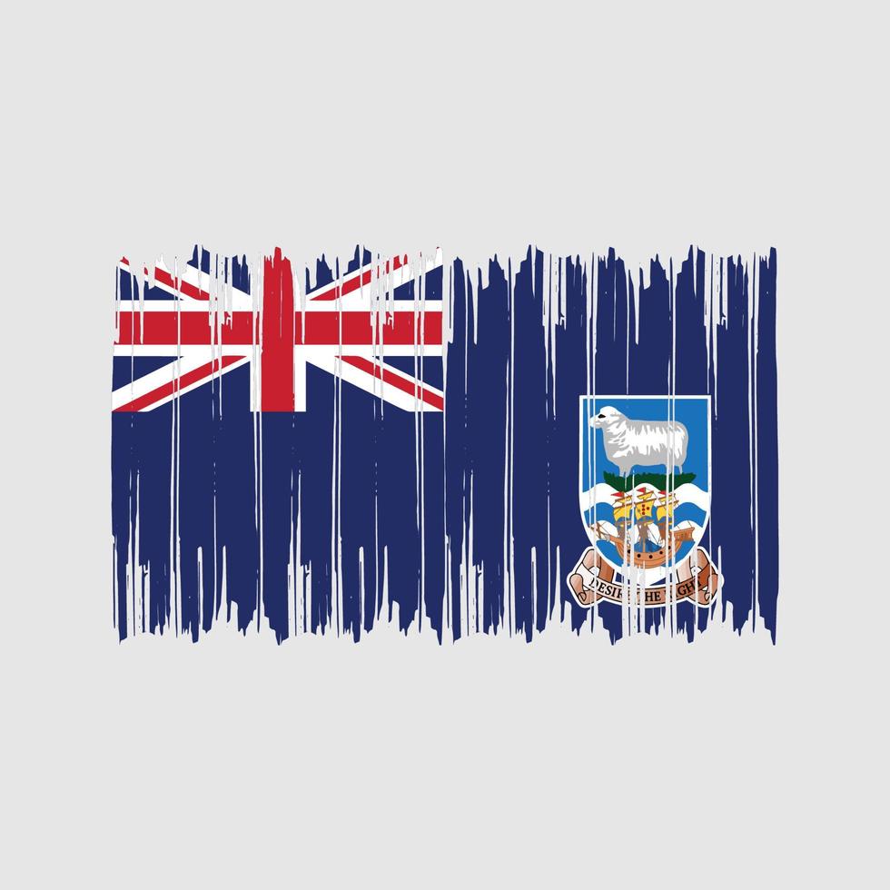 trazos de pincel de bandera de las islas malvinas. bandera nacional vector