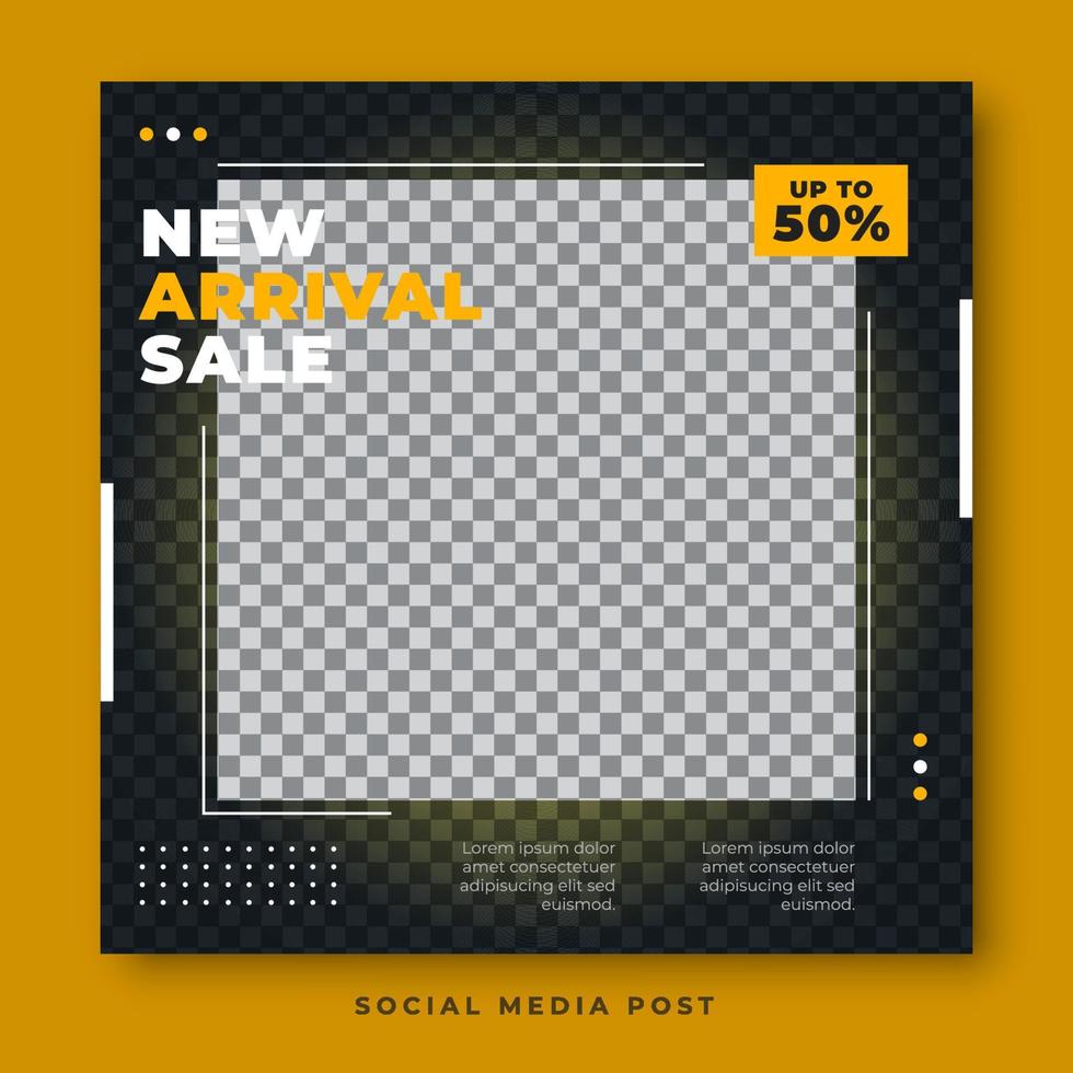 New arrival square banner social media template vector