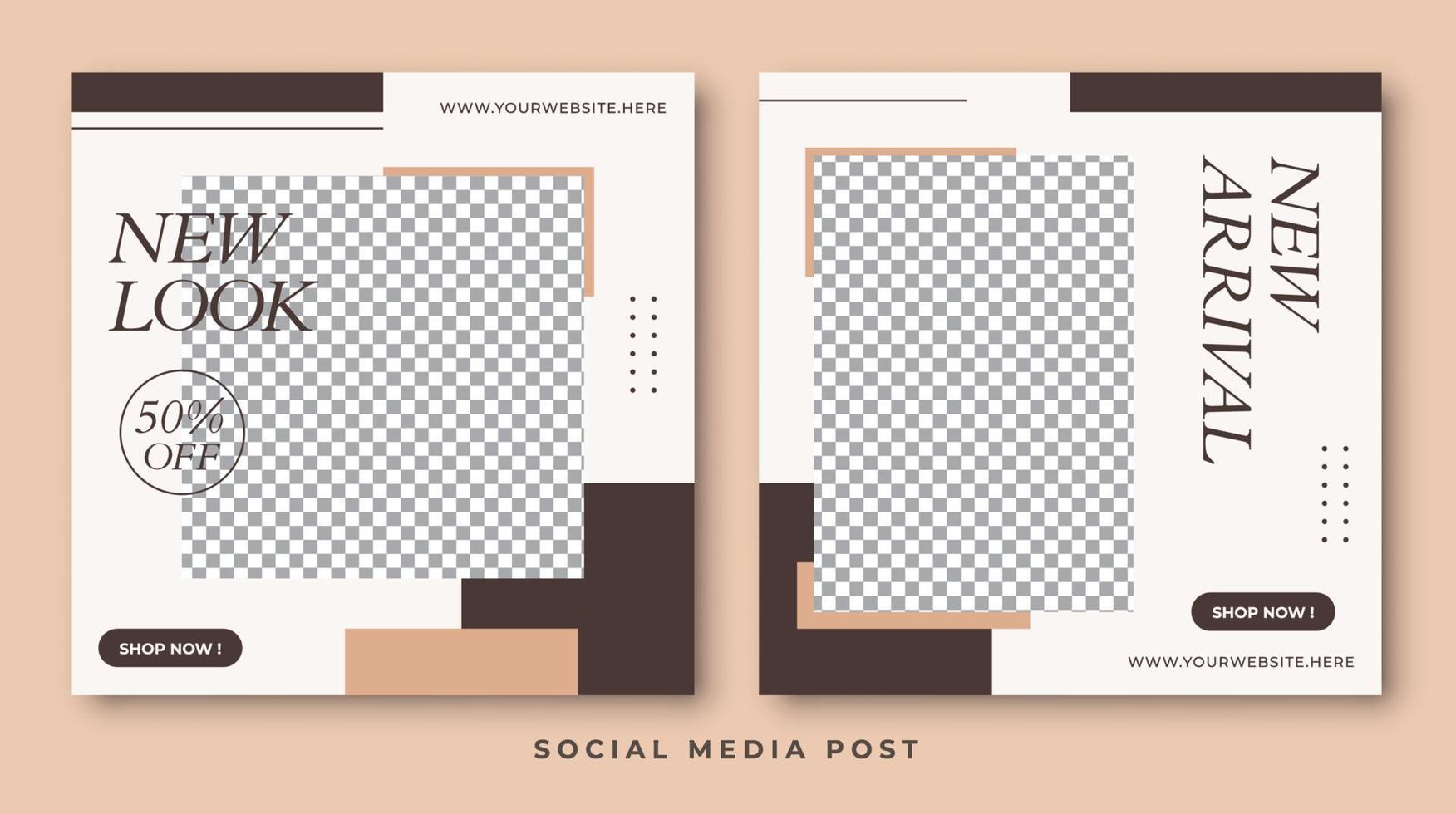 New arrival square banner social media template vector