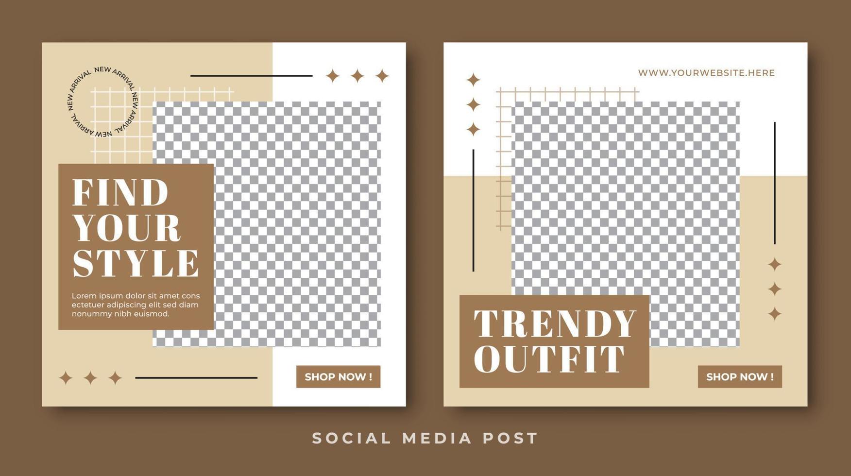 Find your style square banner social media template vector