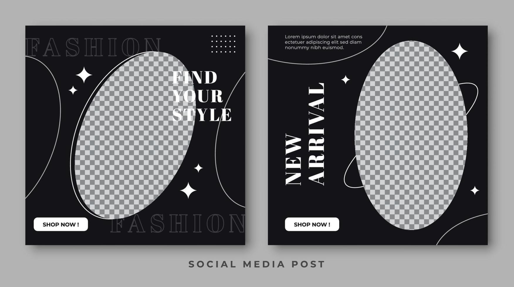 New arrival square banner social media template vector