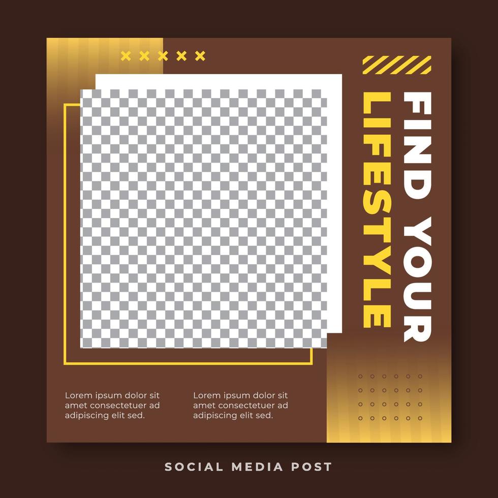 Find your lifestyle square banner social media template vector