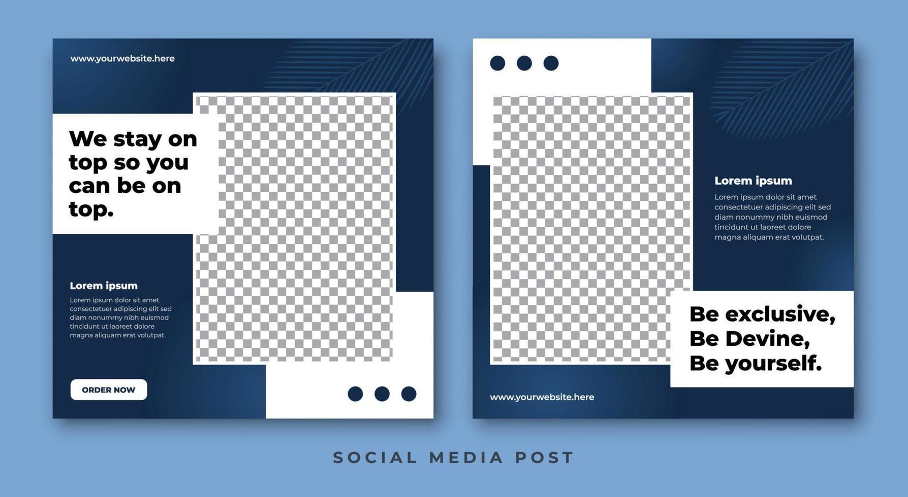 plantilla de redes sociales de banner cuadrado de venta de moda vector