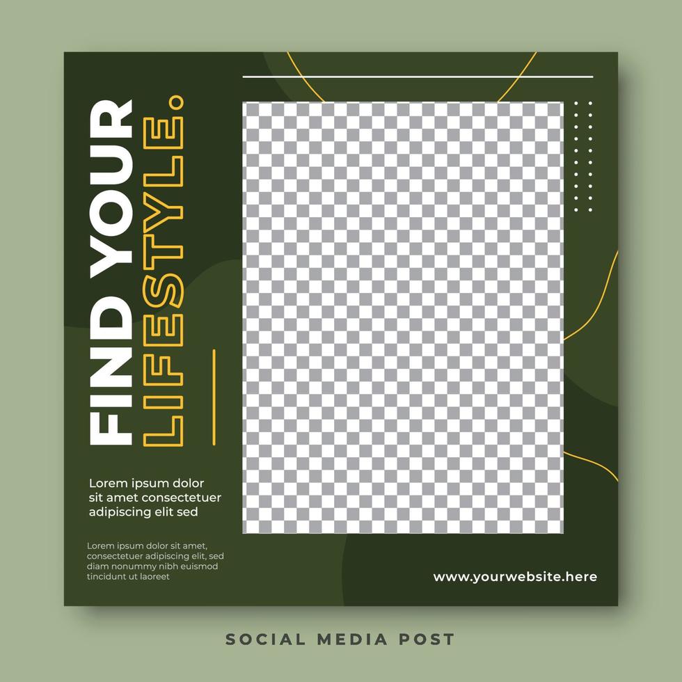 Fashion sale square banner social media template vector