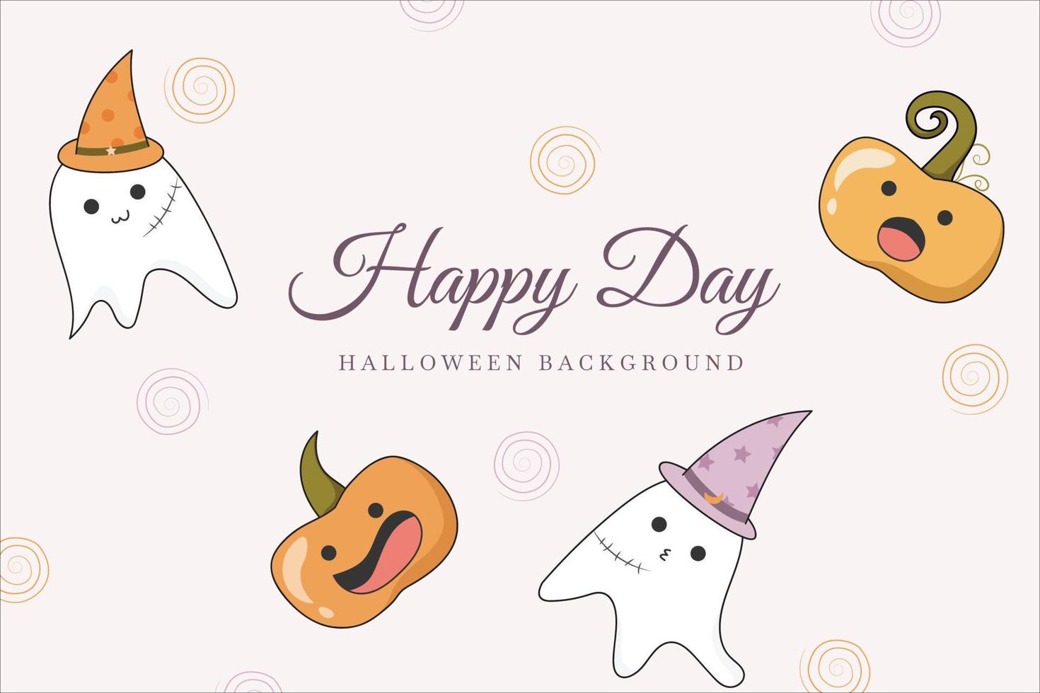 cute halloween template background vector