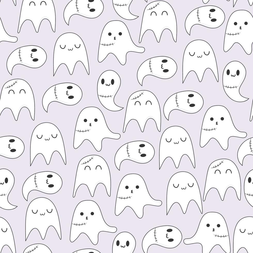 seamless pattern cute halloween background vector