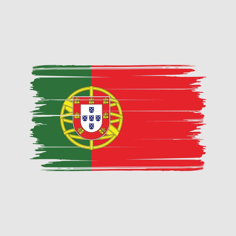 vector de pincel de bandera portuguesa. bandera nacional