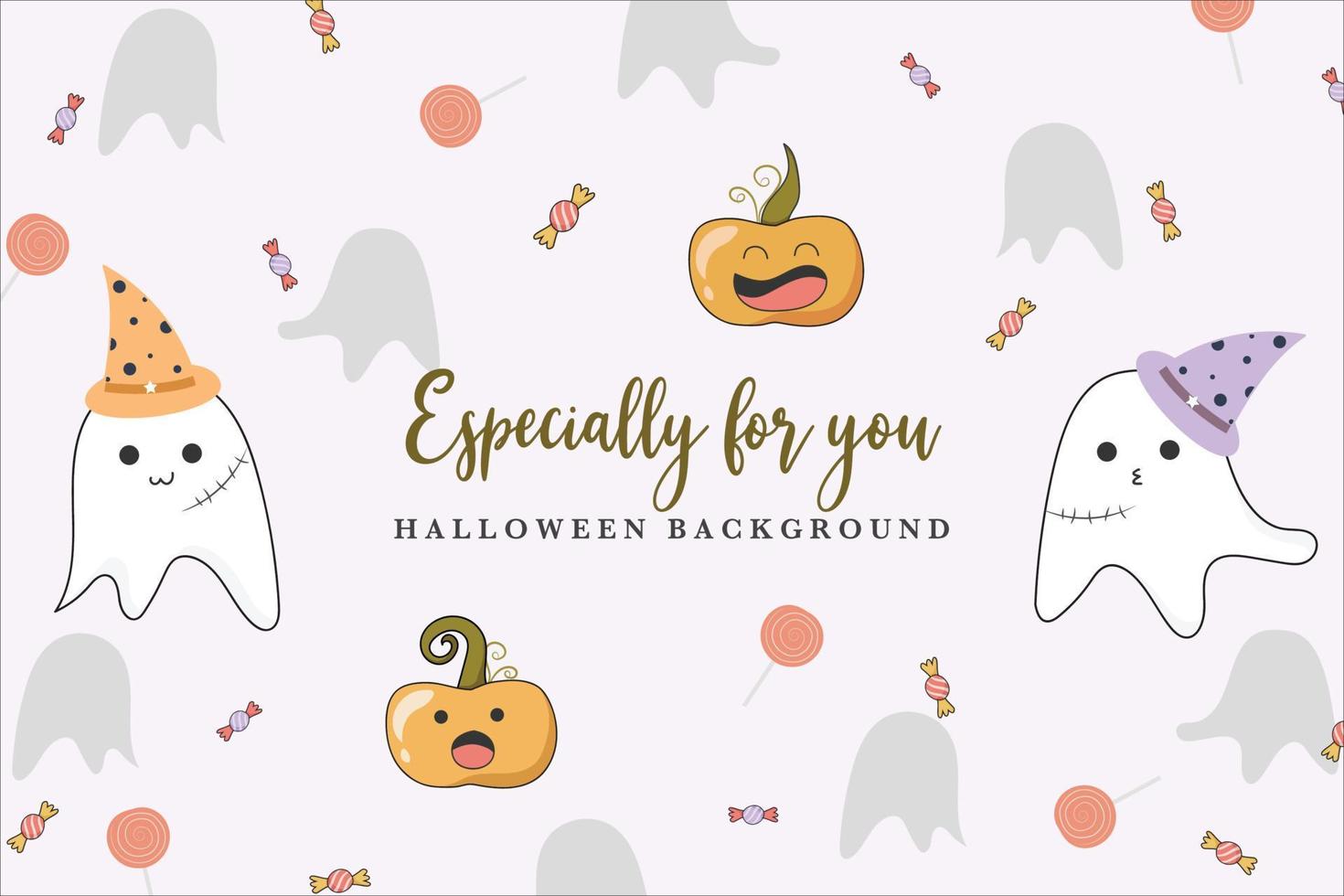 cute halloween template background vector