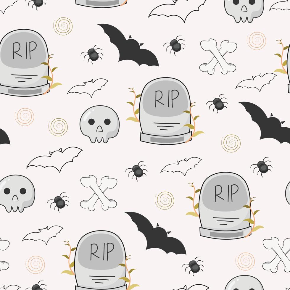 seamless pattern cute halloween background vector