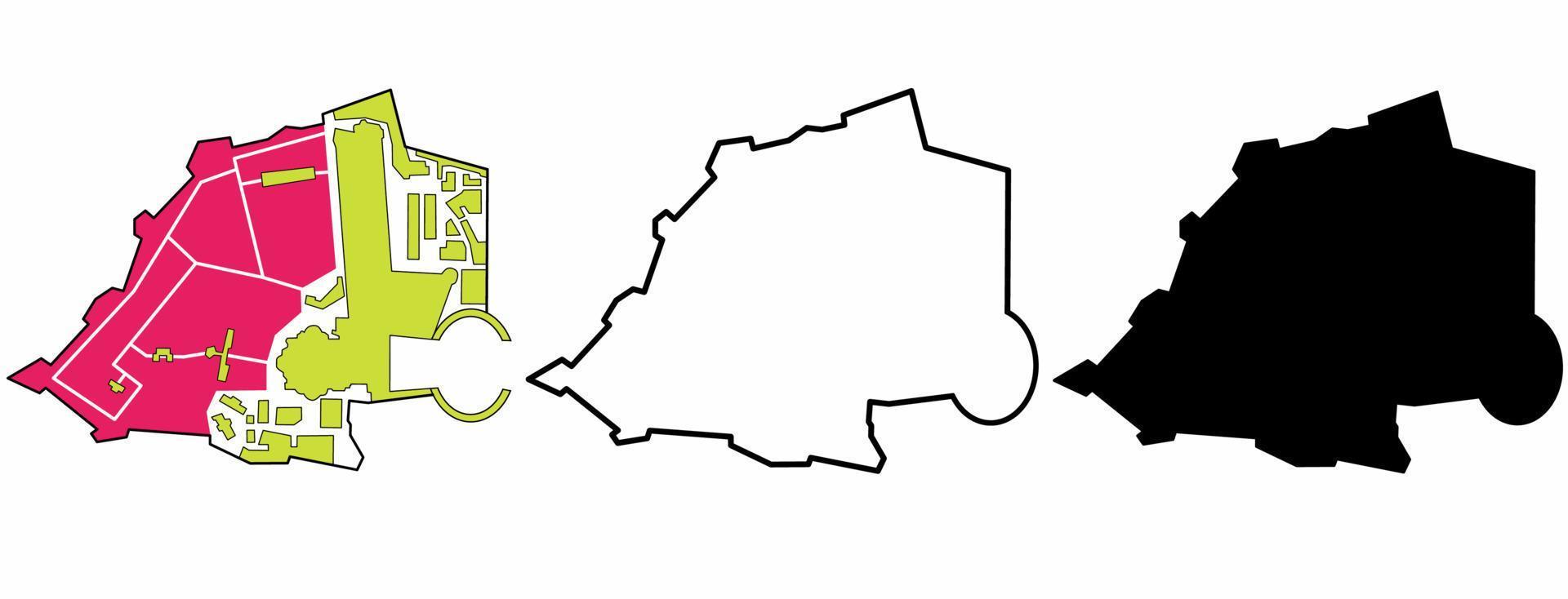 conjunto de iconos de mapa de estado de la ciudad del vaticano aislado en fondo blanco.mapa de vaticano.mapa de iconos de vaticanae vector