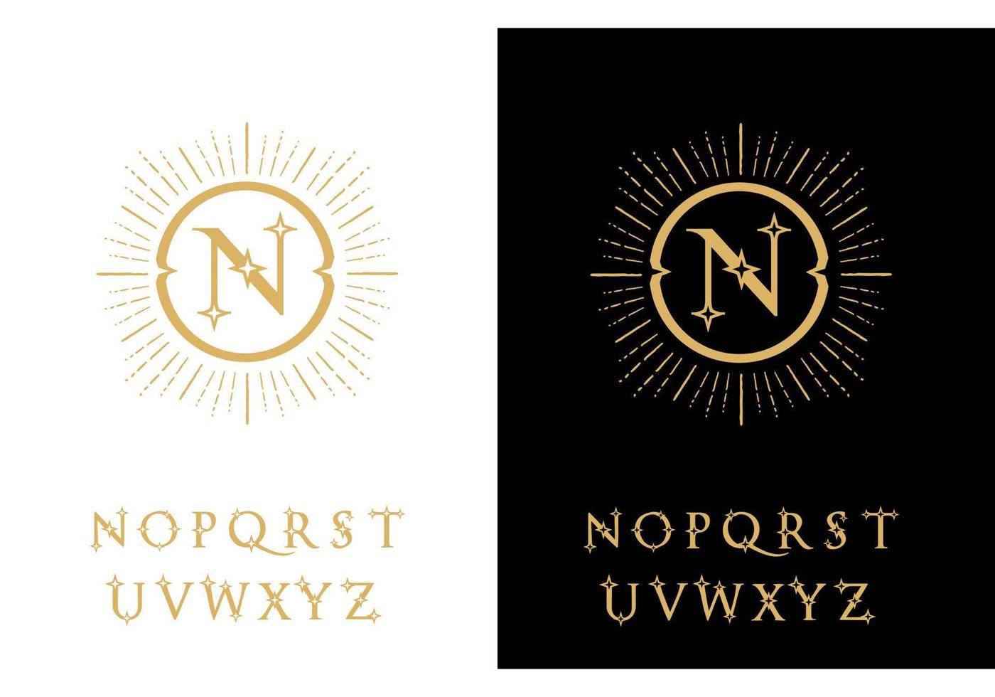 las letras de la plantilla del logotipo están enmarcadas por un patrón. vector