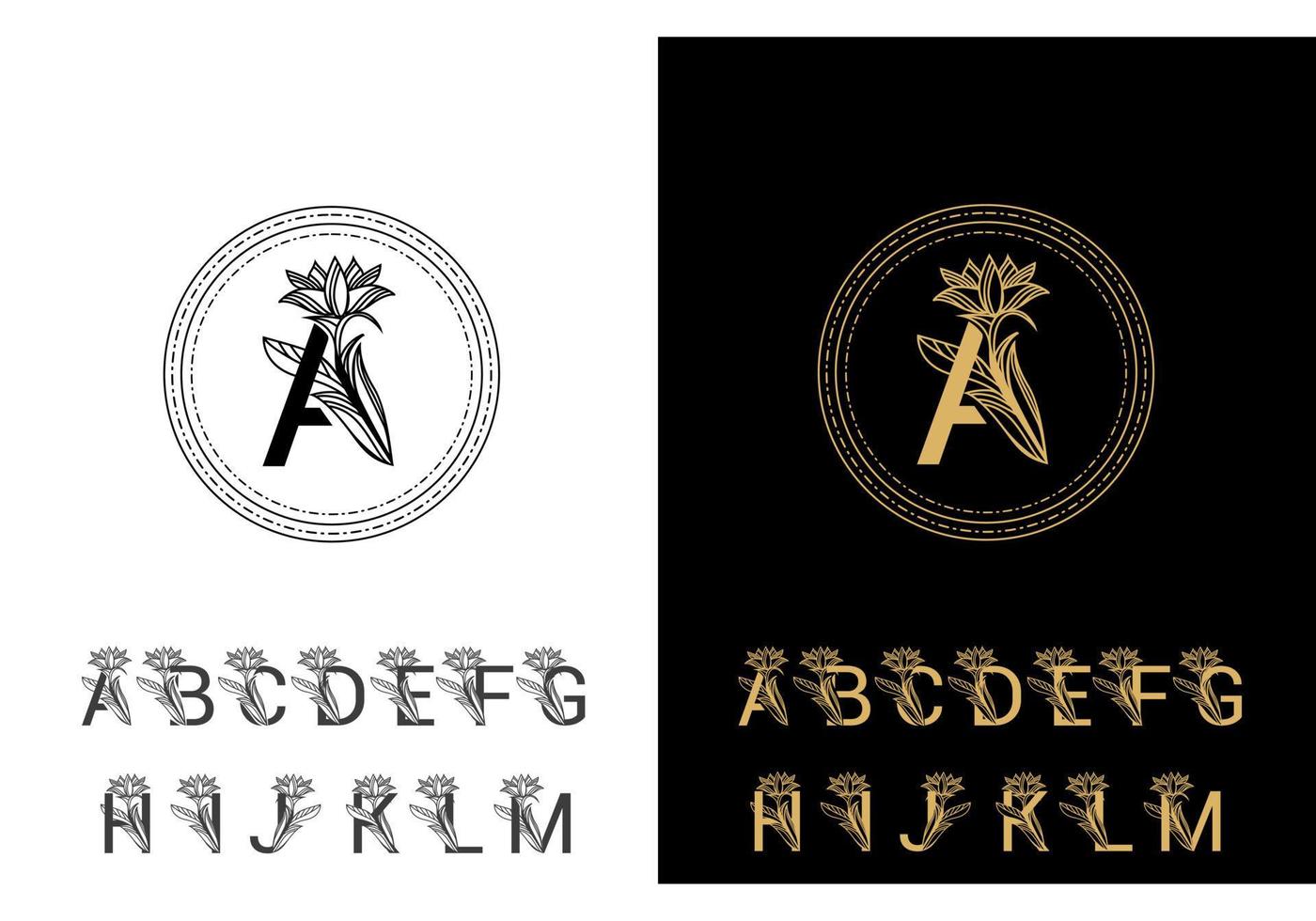 round shape logo template. Vintage style, monogram vector