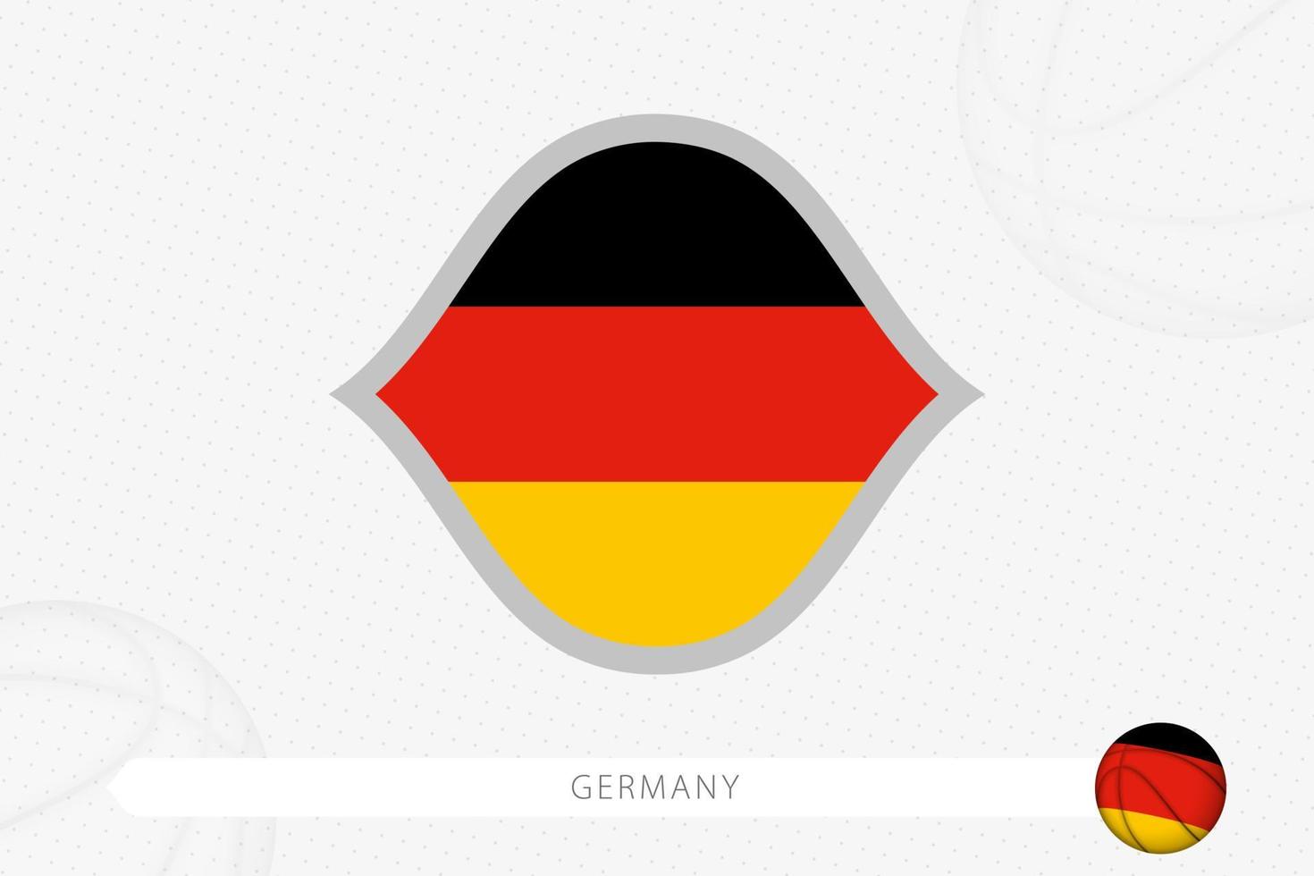 bandera de alemania para la competición de baloncesto sobre fondo de baloncesto gris. vector