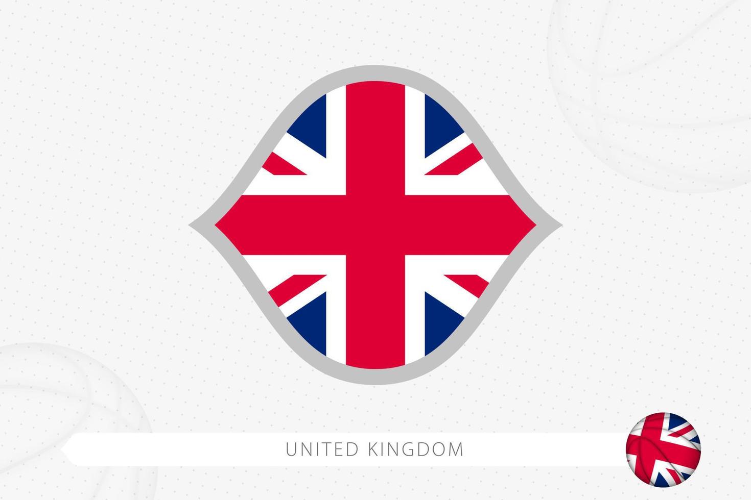 United Kingdom flag for basketball competition on gray basketball background. vector