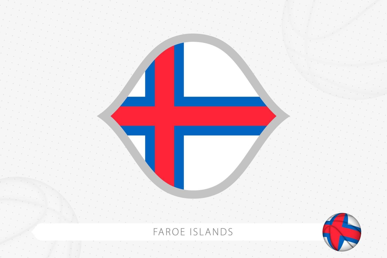 Faroe Islands flag for basketball competition on gray basketball background. vector