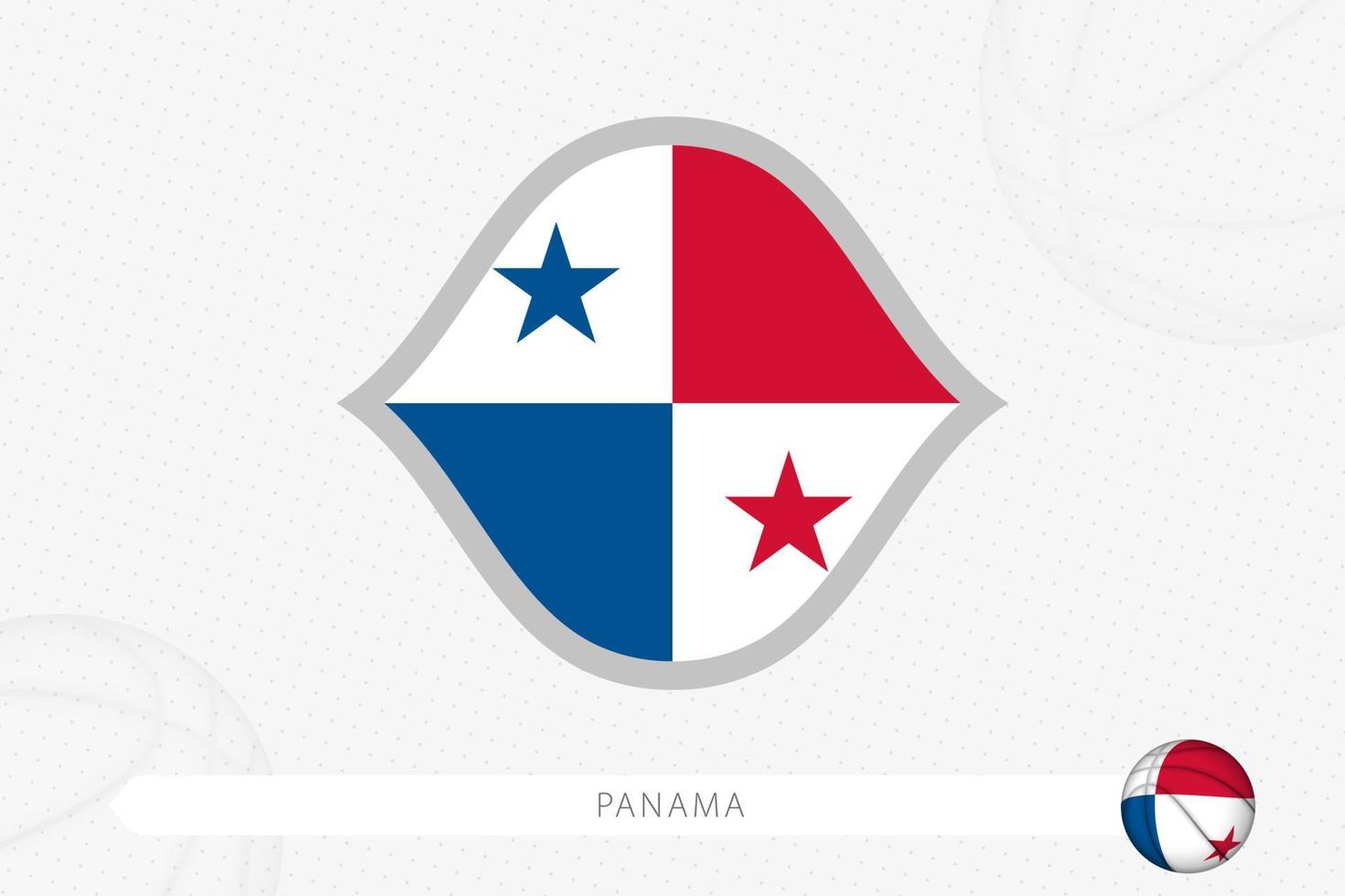 Panama flag for basketball competition on gray basketball background. vector