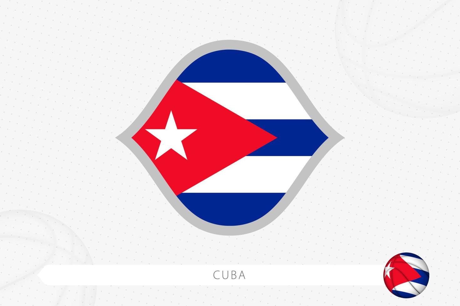 Cuba flag for basketball competition on gray basketball background. vector
