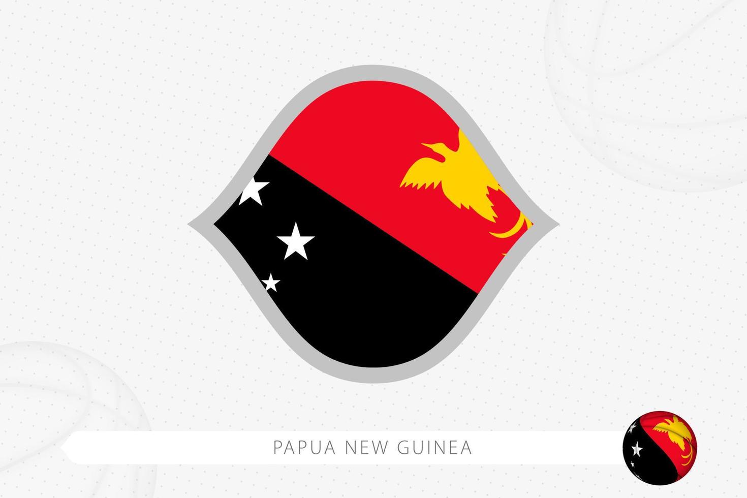 Papua New Guinea flag for basketball competition on gray basketball background. vector