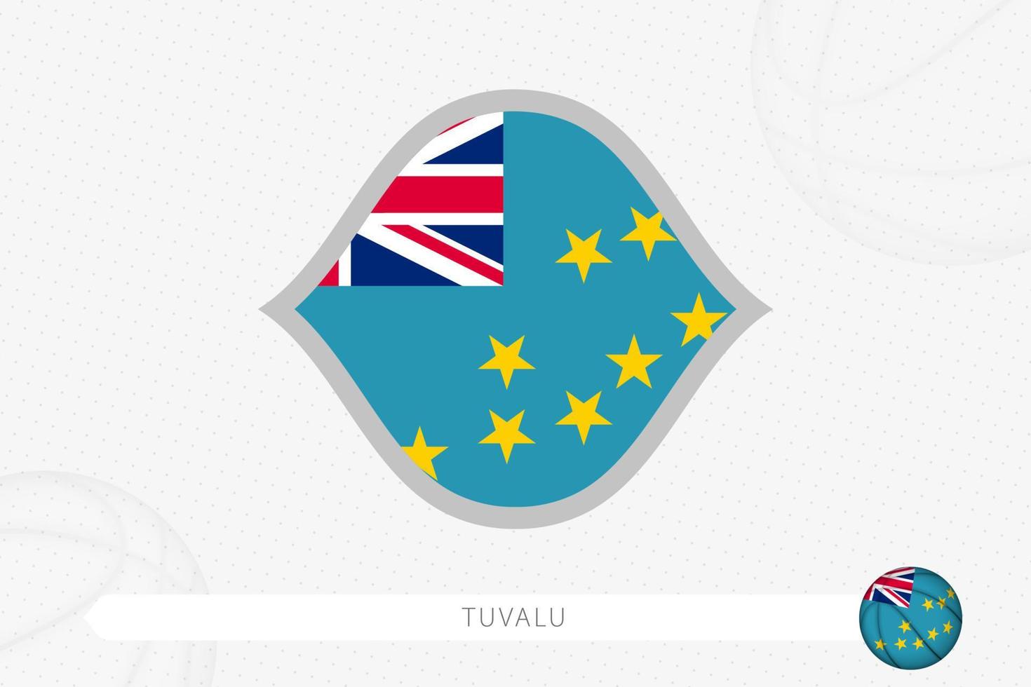 bandera de tuvalu para la competición de baloncesto sobre fondo gris de baloncesto. vector