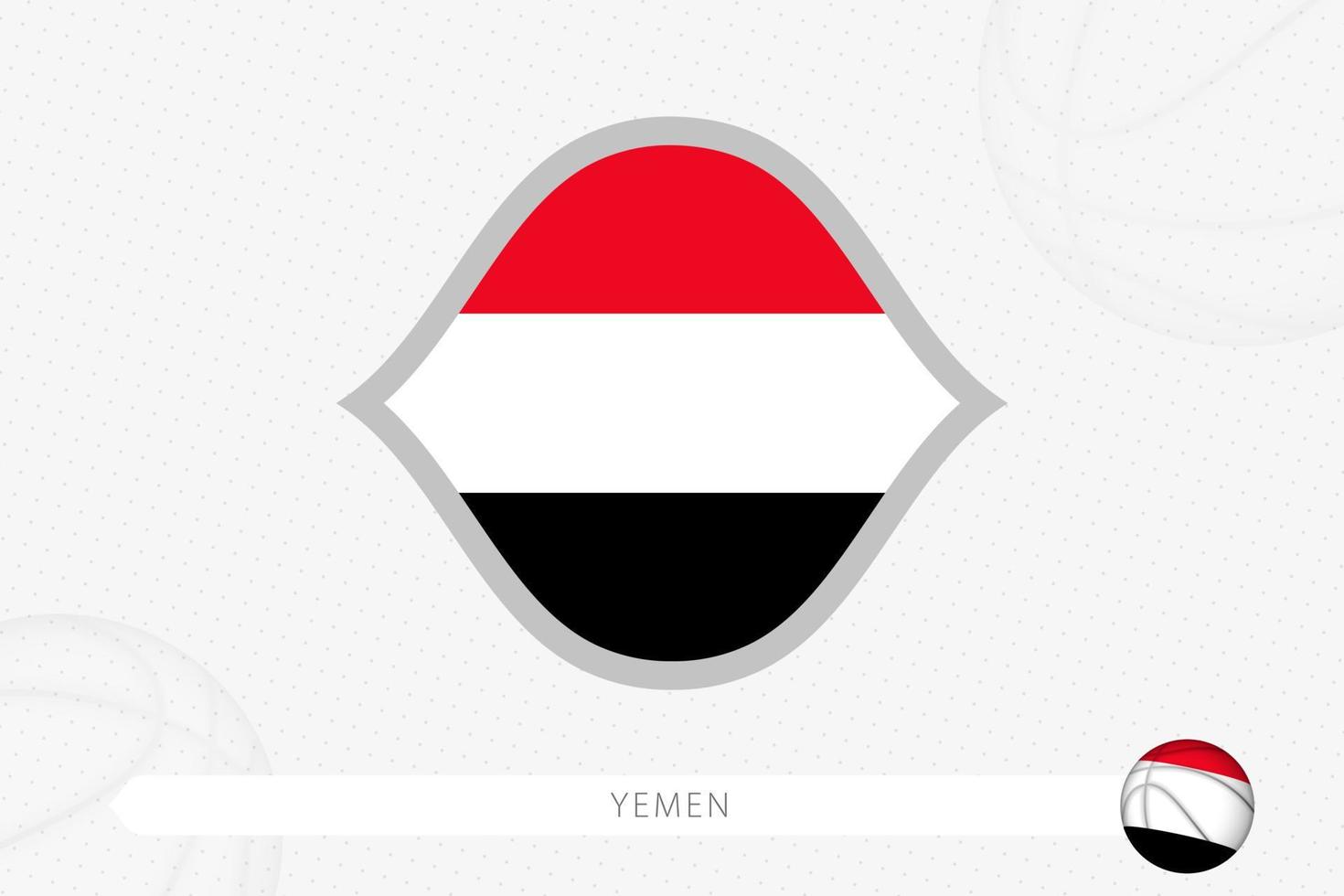 Yemen flag for basketball competition on gray basketball background. vector