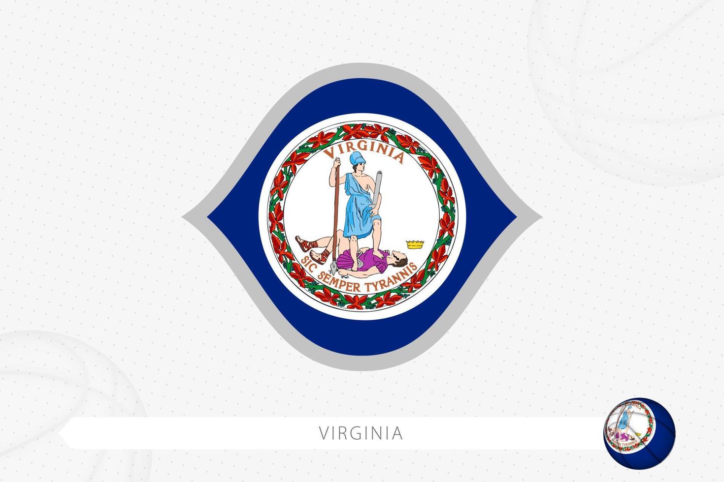 Virginia flag for basketball competition on gray basketball background. vector