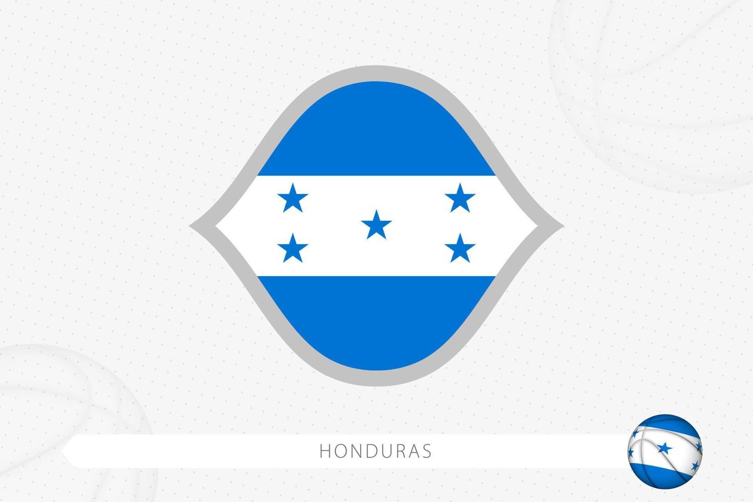 bandera de honduras para la competencia de baloncesto sobre fondo gris de baloncesto. vector