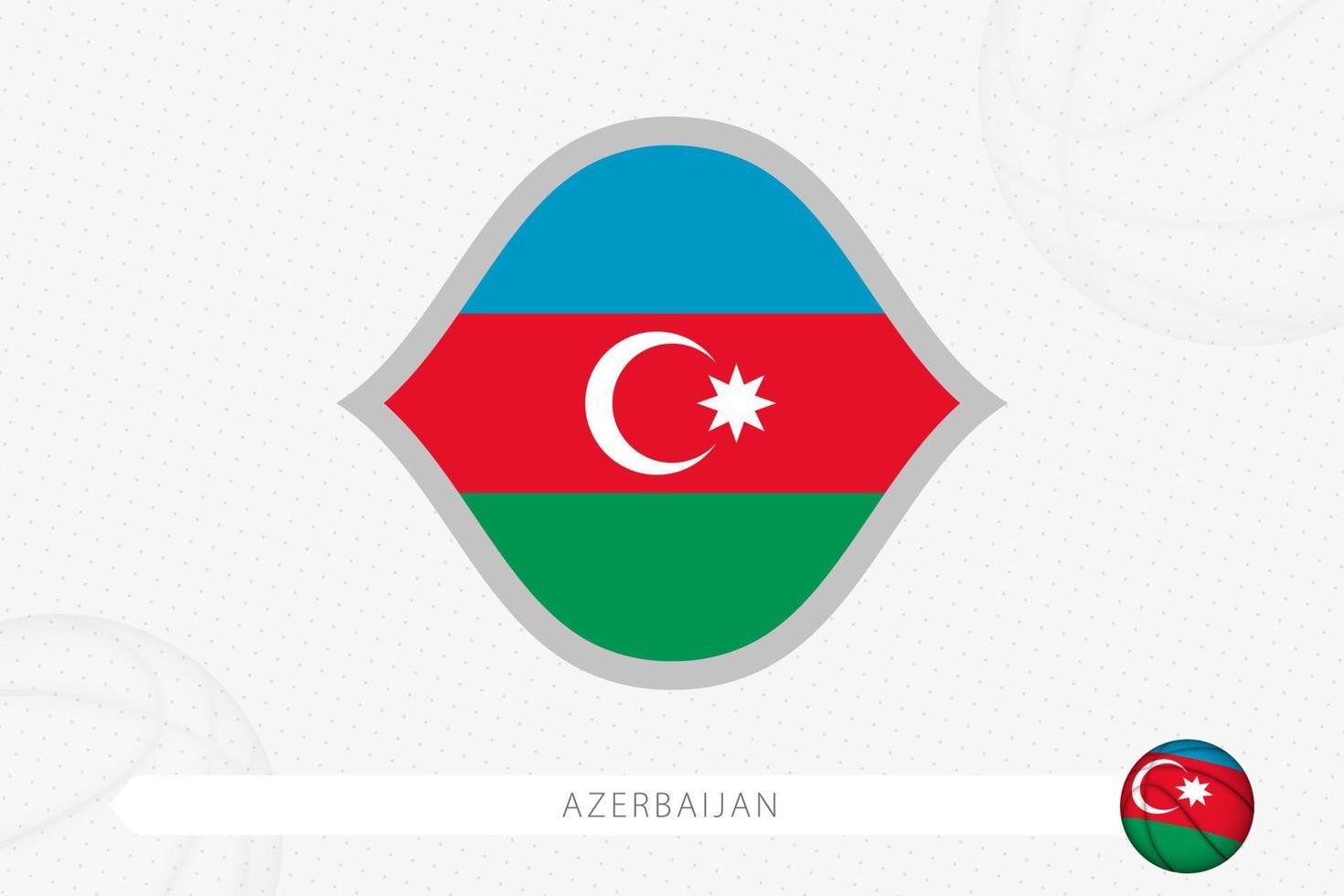 bandera de azerbaiyán para la competición de baloncesto sobre fondo de baloncesto gris. vector