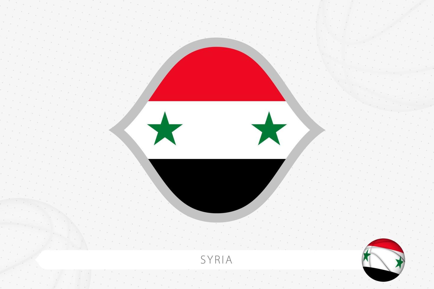 Syria flag for basketball competition on gray basketball background. vector