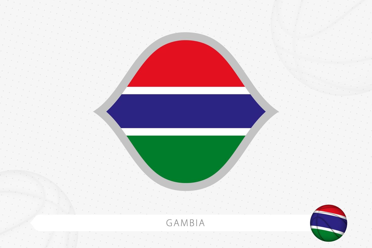 Gambia flag for basketball competition on gray basketball background. vector